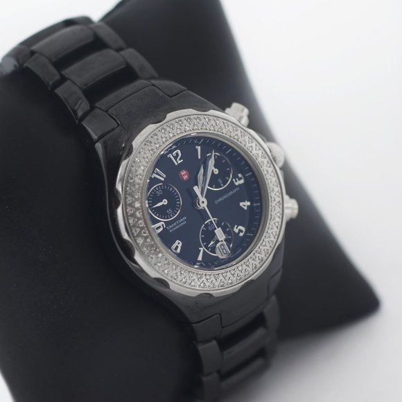 MICHELE Tahitian Diamond Ceramic Chrono MWW12A000005 Watch main image 5